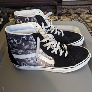 Vans unicorn checker black grey high tops mens 9.5 women's 11 skater emo